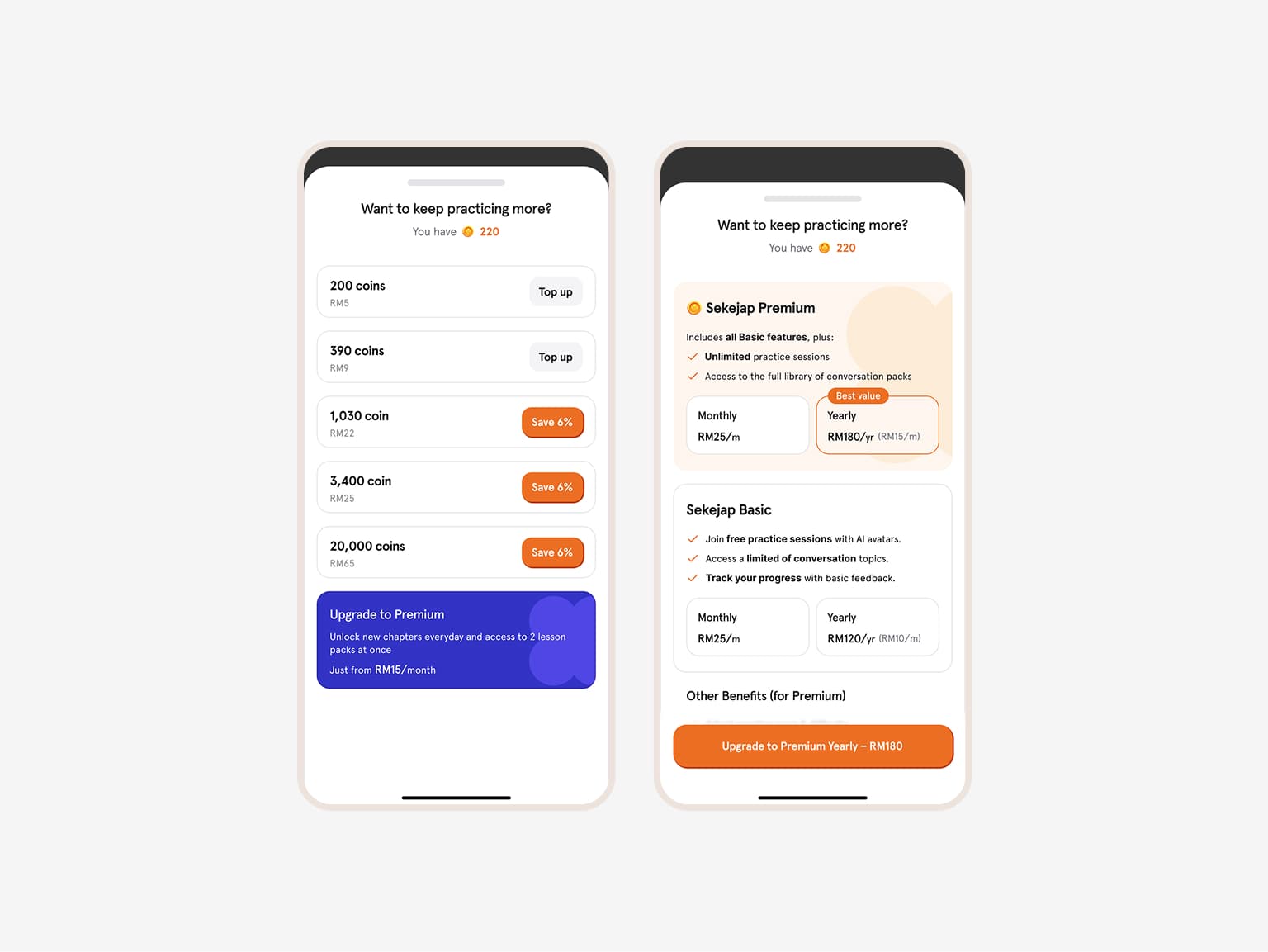 Redesigned Kelas SekeJap payment screen