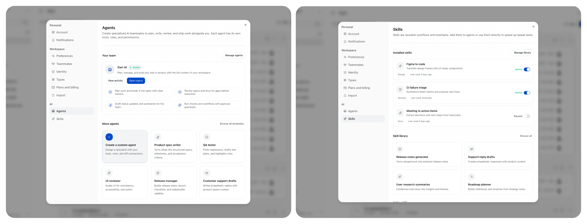 SaaS platform agent and workflow modules