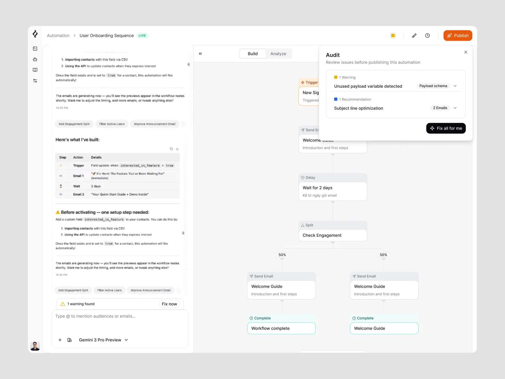 Brew Automation — Pre-flight - Warning and Recommendation — Light