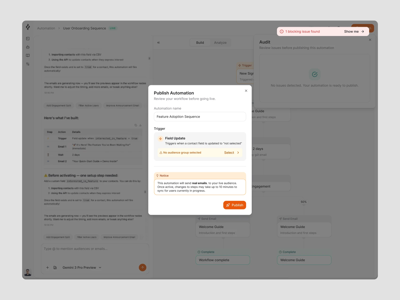 Brew Automation — Pre-flight - Publish Dialog — Light