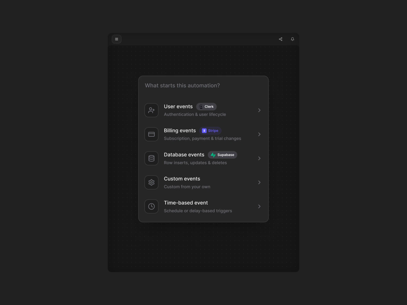 Brew Automation — Trigger Categories - Detail — Dark