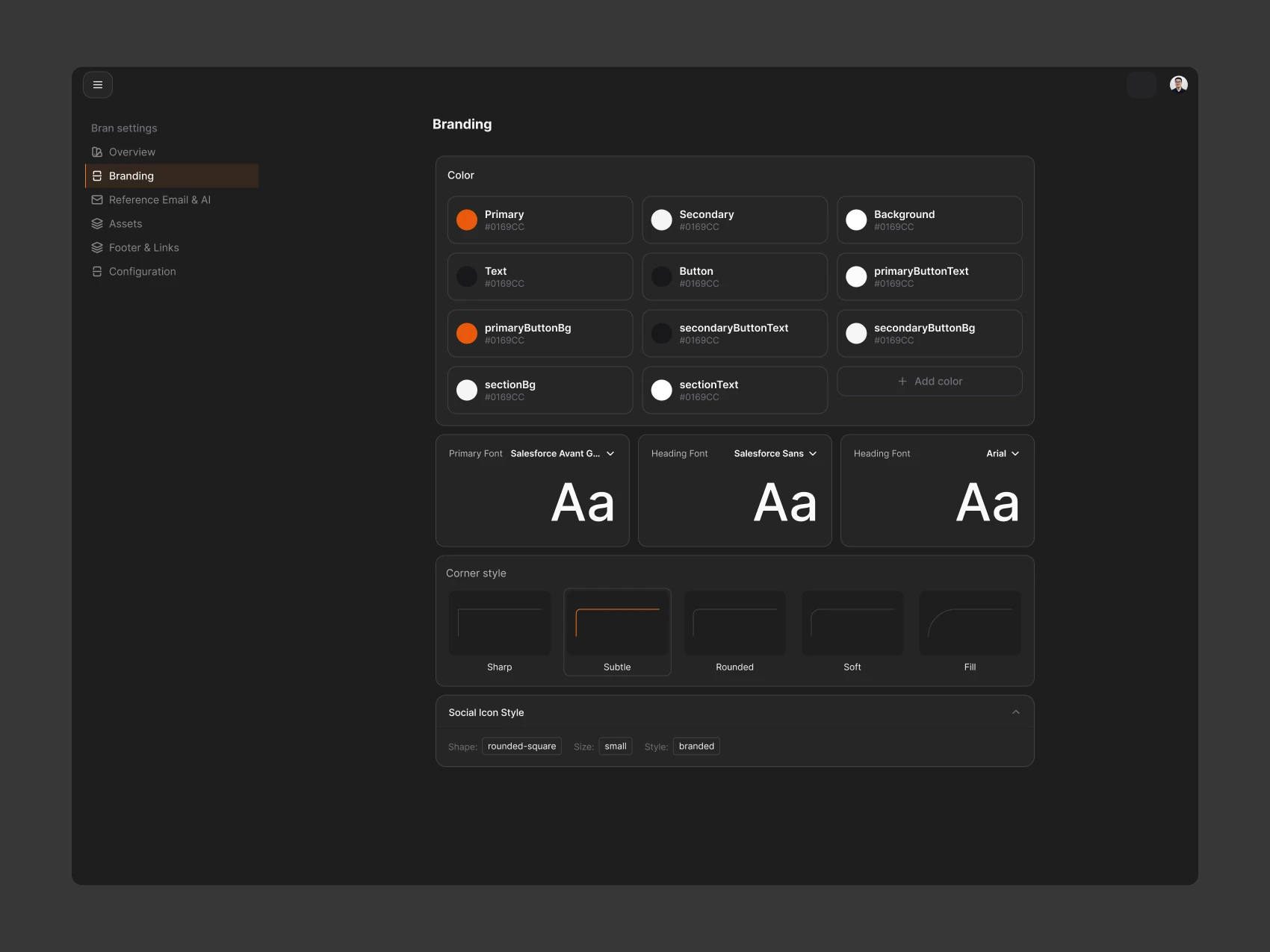 Brew Brand — Colors and Typography — Dark