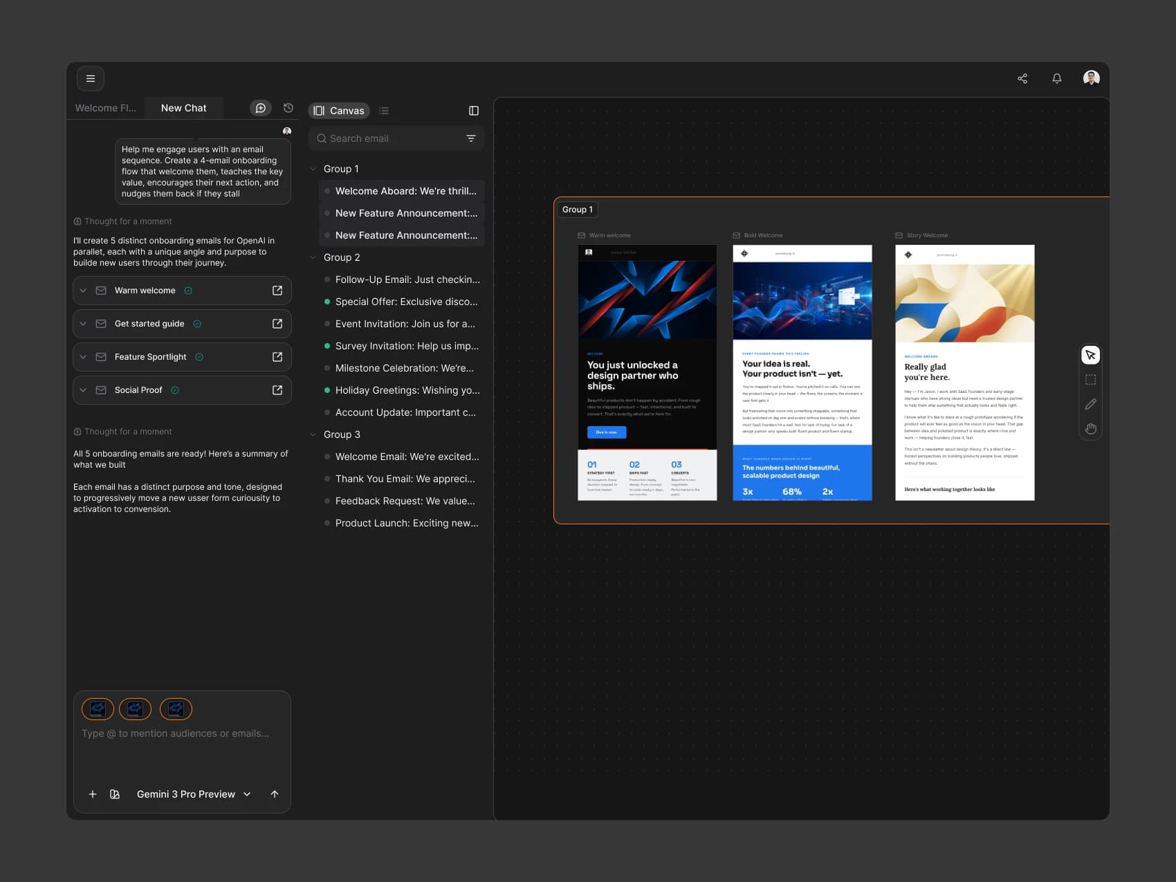 Brew Campaign — Selected Email Group — Dark