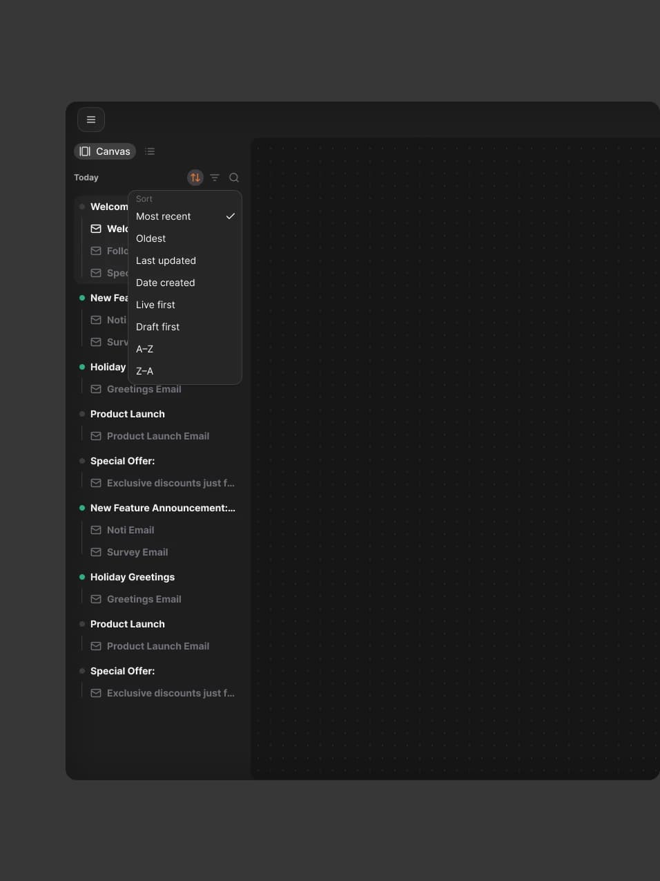 Brew Campaign — Email Sort — Dark