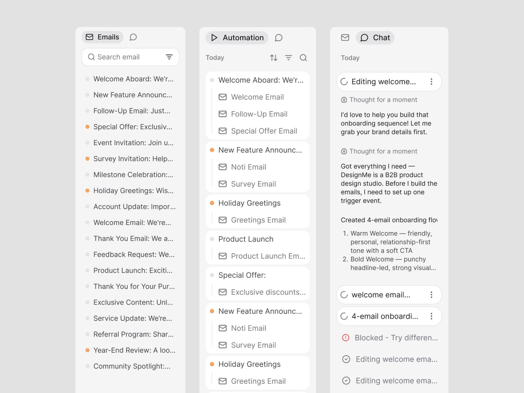 Brew Process — Information Architecture - Email, Automation and Chat