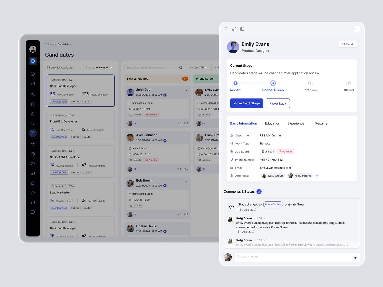 Talent Hub candidate evaluation and scoring system