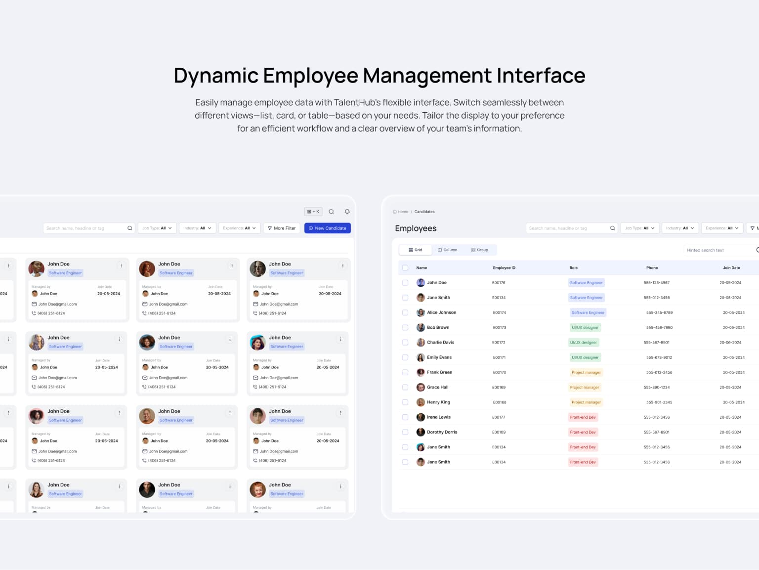 Talent Hub email notification and communication center